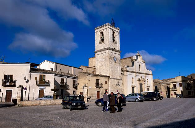 Chiesa della Madonna del Lume or the Church of Our Lady of Light in Piazza Grande of Palazzo Adriano in Sicily. The small town was used for exterior shots for the 1989 film Nuovo Cinema Paradiso. (Photo: Hubert Stadler via Getty Images)