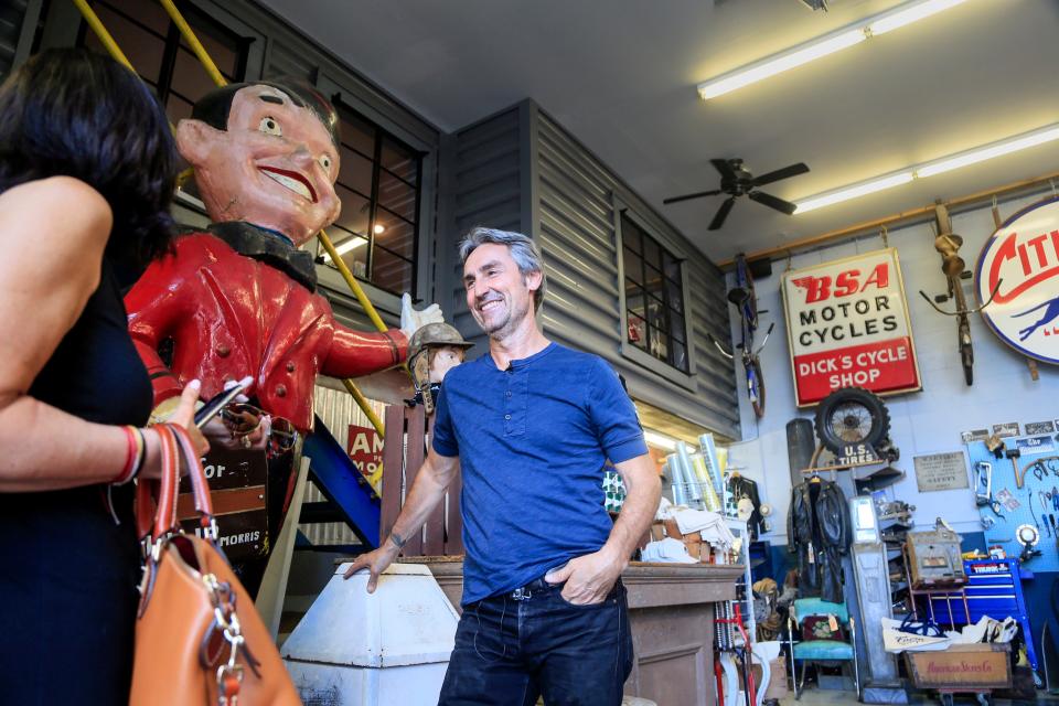 Mike Wolfe of American Pickers fame chats with customers at his store Antique Archaeology in LeClaire June 27, 2018.