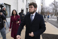 Discord CEO Jason Citron arrives to appear before the Senate Judiciary Committee's hearing on online child safety on Capitol Hill, Wednesday, Jan. 31, 2024 in Washington. (AP Photo/Jose Luis Magana)