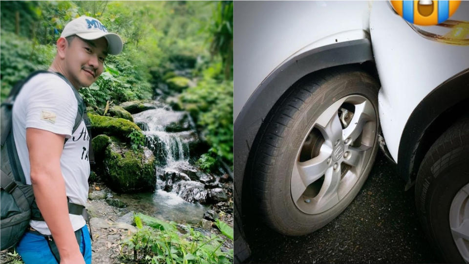 江俊翰辛苦爬山直播，下山回程竟出車禍。(圖／翻攝臉書江俊翰的Home)