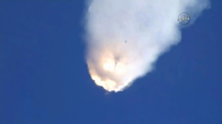 The SpaceX Falcon 9 rocket, with the unmanned Dragon cargo capsule on board, explodes shortly after launching from Cape Canaveral, Florida on June 28, 2015