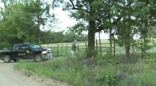 Police search the property. Source: ABC News