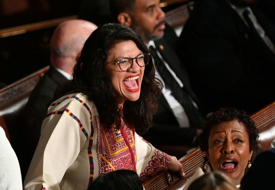 Representative from Michigan Rashida Tlaib is seen before the start of the State Of The Union address by US President Donald Trump at the US Capitol in Washington, DC, on February 4, 2020. | Photo by MANDEL NGAN/AFP via Getty Images