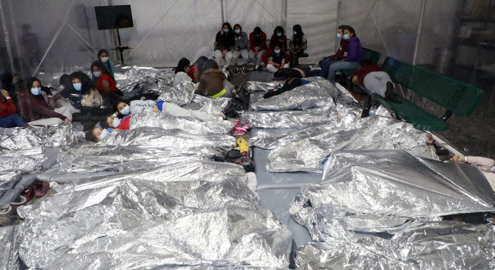 border patrol migrant children temporary processing facility in Donna, Texas