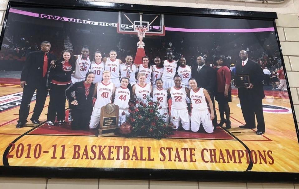 Mel Green Sr. (back row, far left) and the East High girls basketball team after winning the state title in 2011.