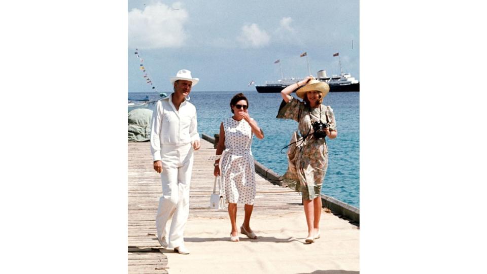 Princess Margaret in Mustique with Lady and Lord Glenconner