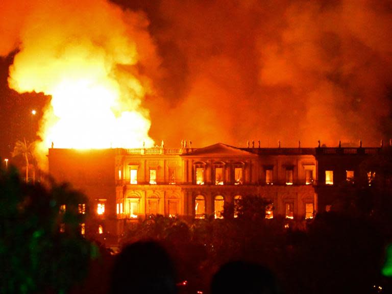 Rio fire: Towering inferno consumes Brazil's national museum full of 200 years of priceless relics