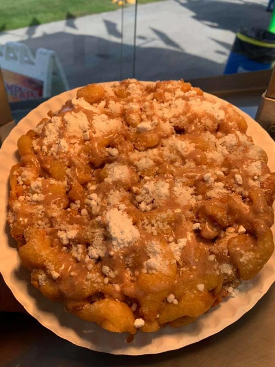 An image of pumpkin spice funnel cake.