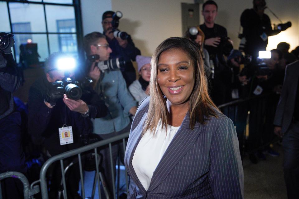 New York Attorney General Letitia James arrives at New York Supreme Court (AP)