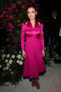<p>Julia Stiles wore this bright pink cutout dress as she attended the Christian Siriano Fall/Winter 2023 NYFW Show on Feb 9.</p>