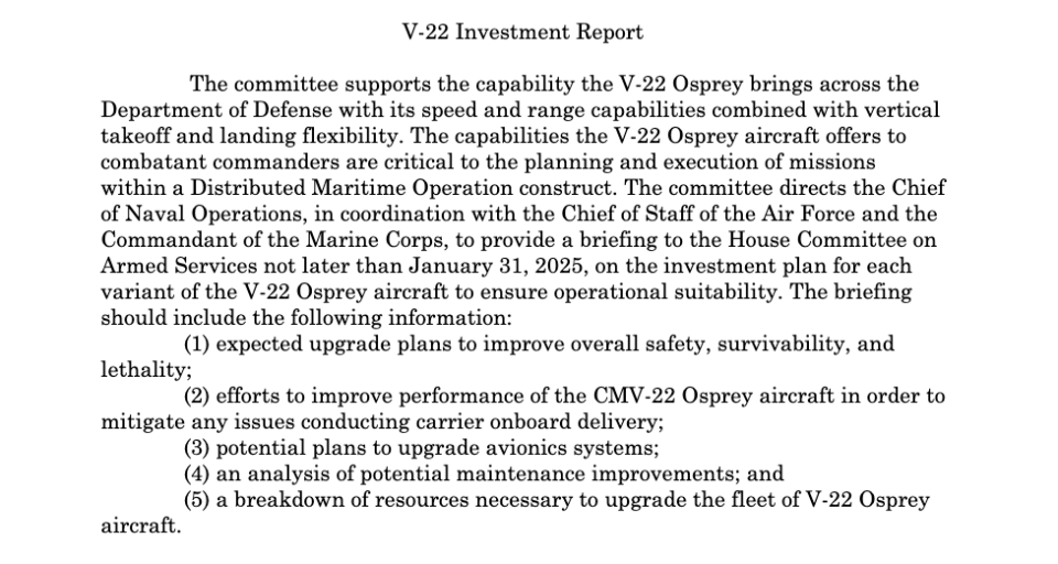 Congress wants answers on how the services will invest in the future of Ospreys. <em>Subcommittee on Seapower and Projection Forces</em>