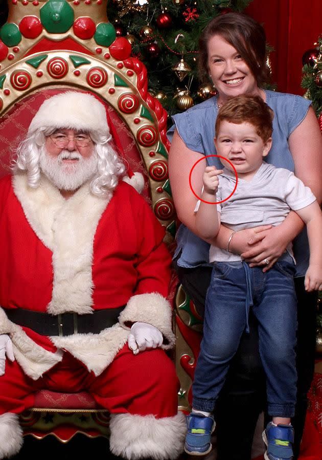 Mum Tammie only noticed what her son was doing after the photos were developed. Photo: Caters