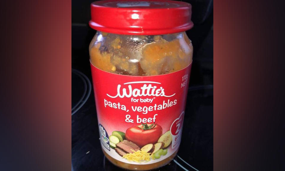 Auckland New Zealand mum makes gross bug discovery in Wattie's baby food.