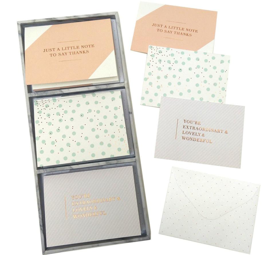 There&rsquo;s something about a handwritten card or letter that makes life a little bit sweeter. <strong><a href="https://www.target.com/p/thoughtful-mini-notes-card-set-green-inspired/-/A-52725565" target="_blank" rel="noopener noreferrer">Giving a notecard set like this one from Target</a></strong> nudges your friend to send you a card in the upcoming days, weeks or months ahead.