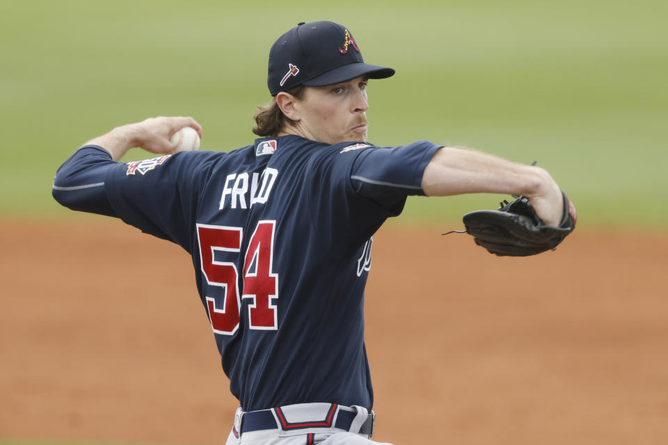 PORT CHARLOTTE, FLORIDA - MARCH 21: Max Fried #54 of the Atlanta Braves delivers a pitch against the Atlanta Braves during the third inning of a Grapefruit League spring training game at Charlotte Sports Park on March 21, 2021 in Port Charlotte, Florida. (Photo by Michael Reaves/Getty Images)