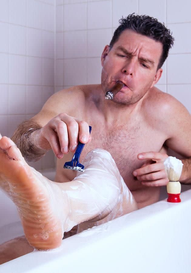 NEarly 50 per cent of women are turned off my men who shave their legs. Photo: Getty