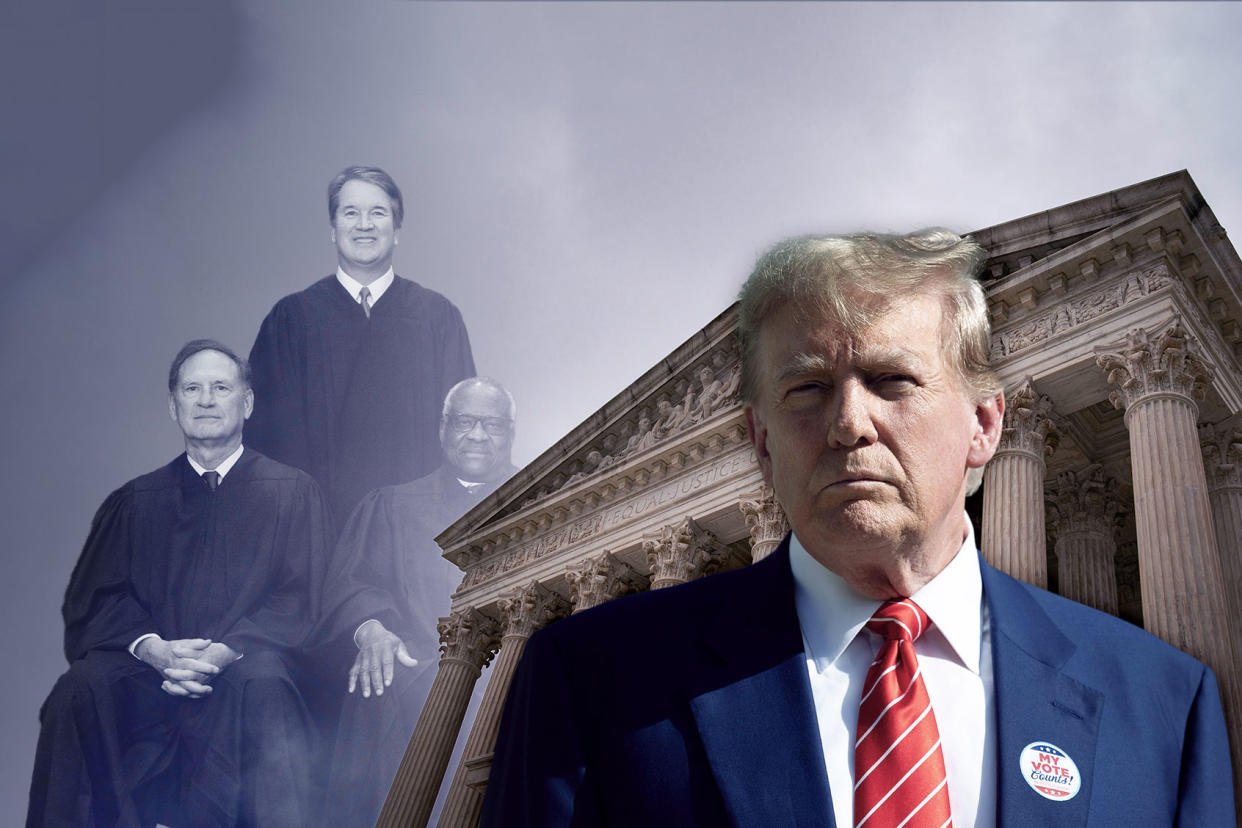 Samuel Alito, Clarence Thomas, Brett Kavanaugh and Donald Trump Photo illustration by Salon/Getty Images