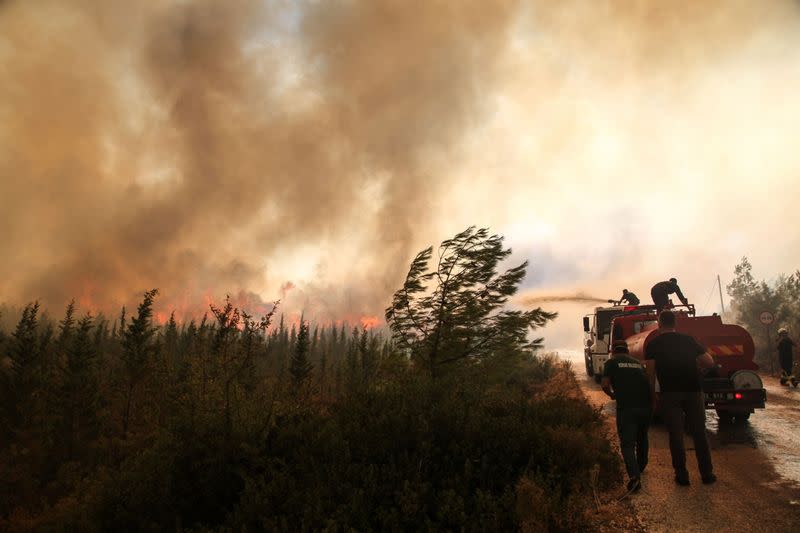 Huge wildfire rages in Aegean resort town of Bodrum