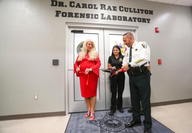 Lee County Sheriff Carmine Marceno throws out a ceremonial first