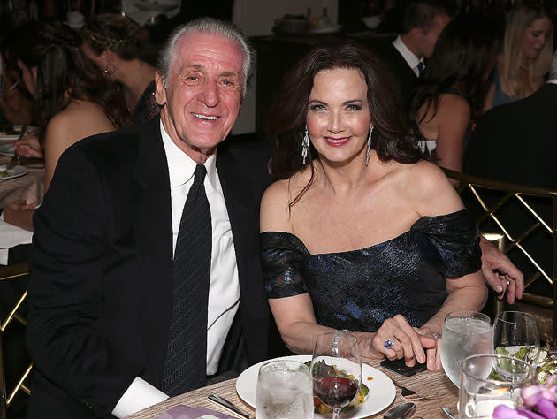 Pat Riley and wife Chris. (Getty Images)