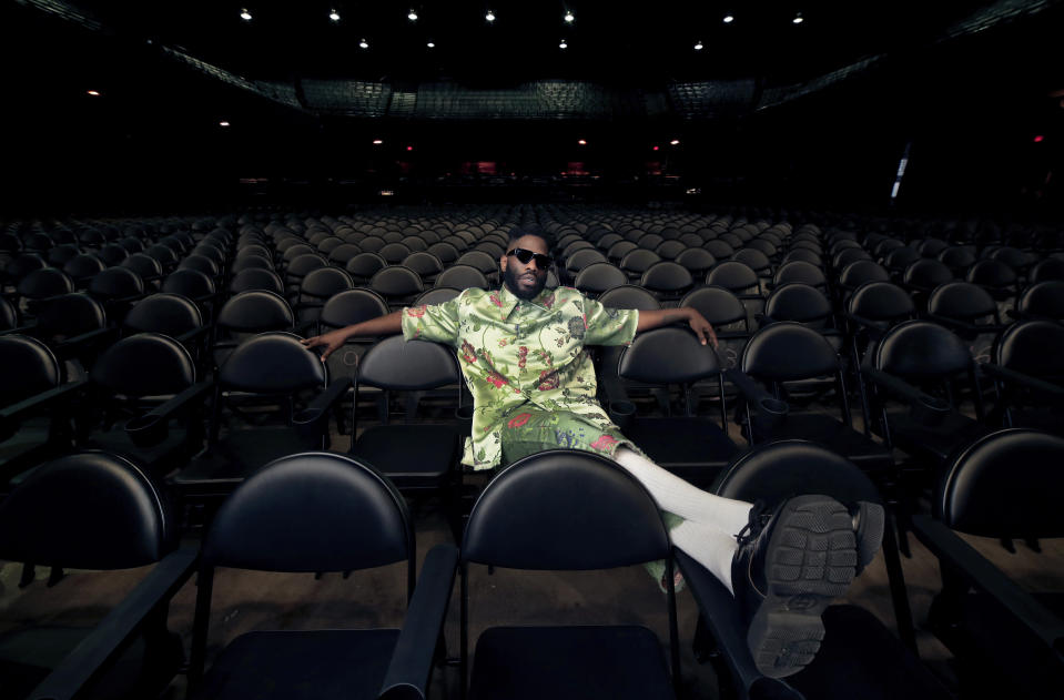 Tobe Nwigwe poses for a portrait on Monday, Nov. 28, 2022, in Houston. Nwigwe has been named one of The Associated Press' Breakthrough Entertainers of 2022. (AP Photo/Michael Wyke)