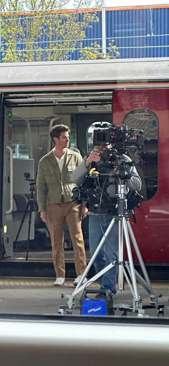 Echo: The actor being filmed in front of a Greater Anglia train