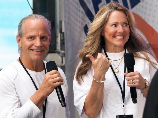 <p>Debra L Rothenberg/WireImage</p> Charlie Rapp and Denise Rapp speak onstage during NBC's "Today" at Rockefeller Plaza on July 28, 2023 in New York City.