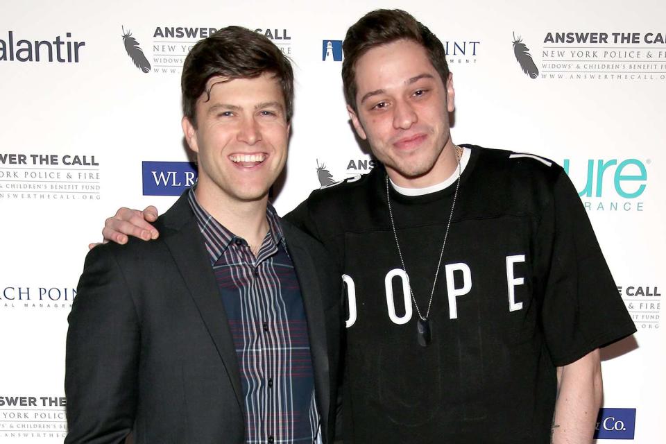 <p>Paul Zimmerman/WireImage</p> Colin Jost (left) and Pete Davidson at Answer the Call: Kick off to Summer event