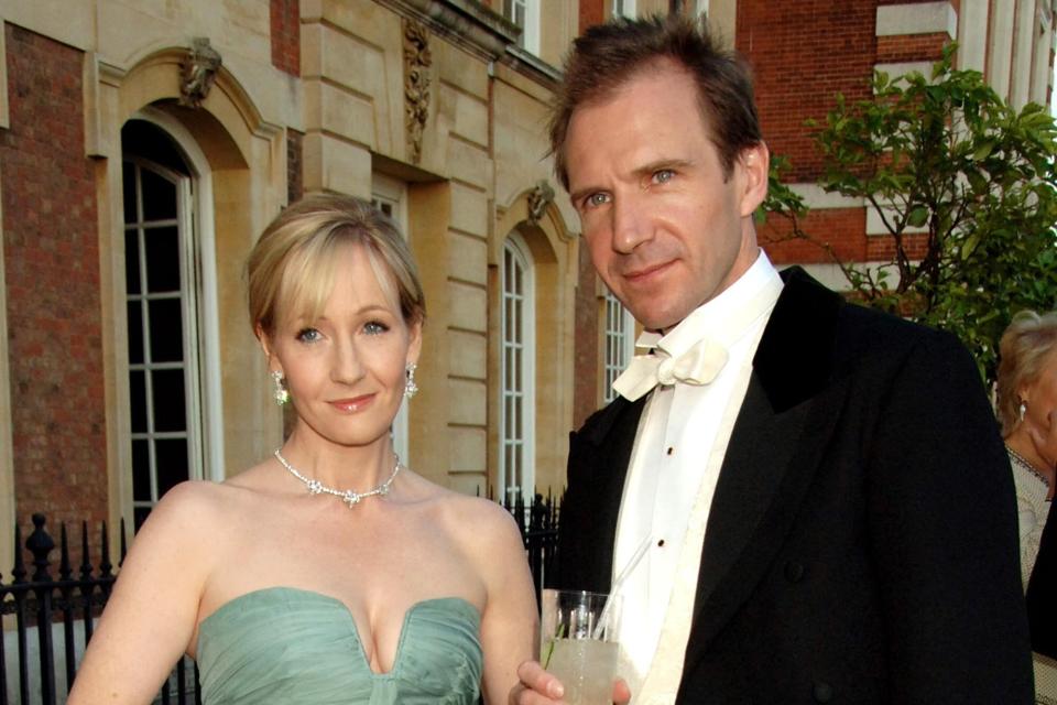 JK Rowling and Ralph Fiennes