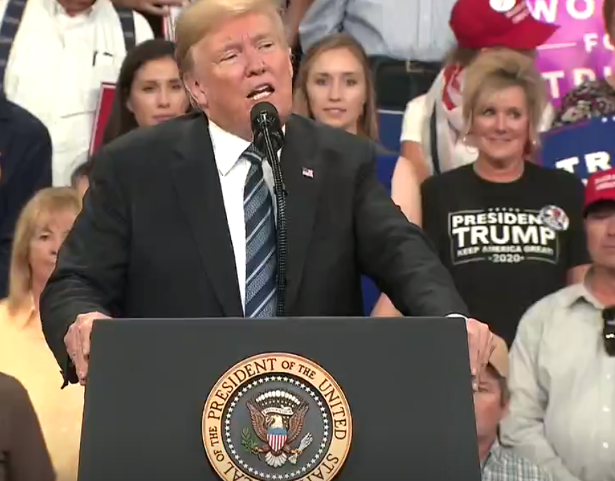 Woman in blue dress and woman in Trump T-shirt replace the two men (Twitter/Fox News)