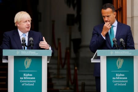 Britain's Prime Minister Boris Johnson meets with Ireland's Prime Minister (Taoiseach) Leo Varadkar in Dublin