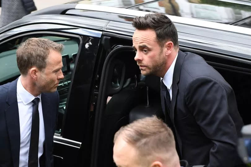 Ant McPartlin arrives at Wimbledon Magistrates Court on April 16, 2018 in London, England. Anthony McPartlin, one half of the television presenting duo Ant and Dec, appears in court charged with drink-driving following a three car collision on March 18 2018.