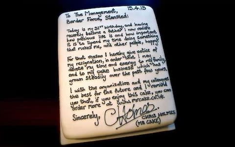 Stansted bosses were "surprised" when Chris Holmes quit by handing over his resignation cake  - Credit: STUART JACKSON