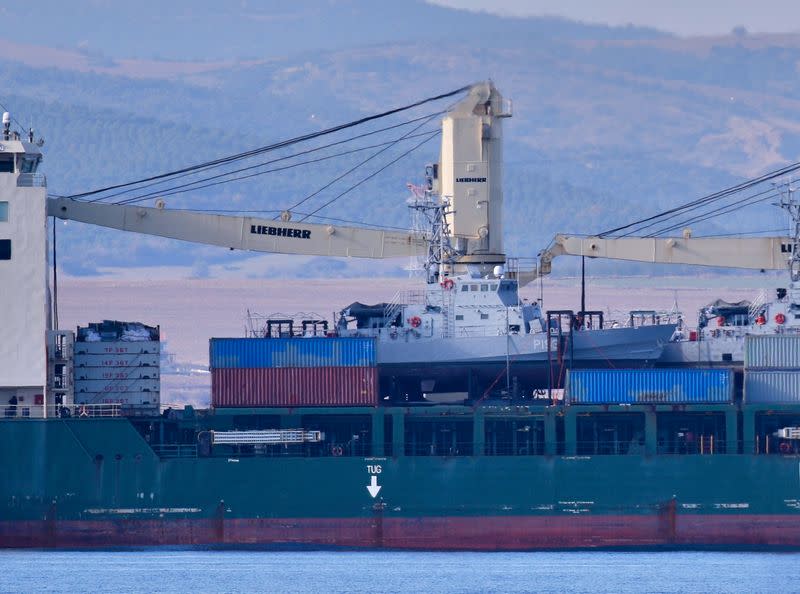 U.S. flagged general cargo ship Ocean Grand sails in the Dardanelles
