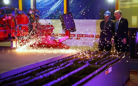 Work starts cutting steel for the first of Britain's replacement Trident nuclear missile submarines - Credit: Reuters