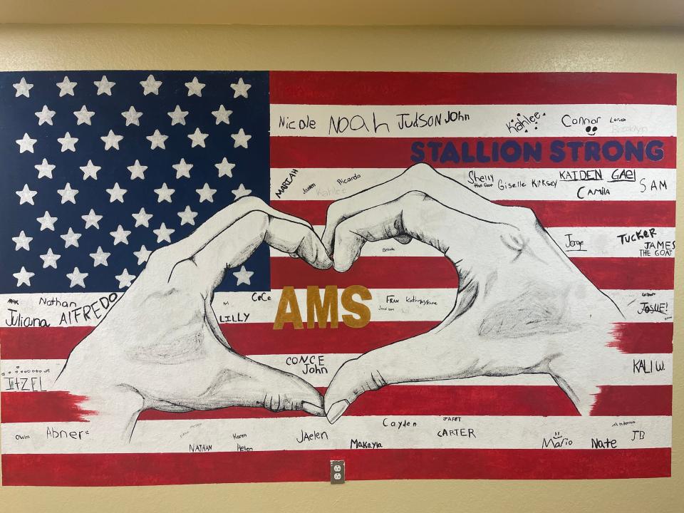 Mural painted by Amanda Hicks at Dr. David L. Anderson Middle School