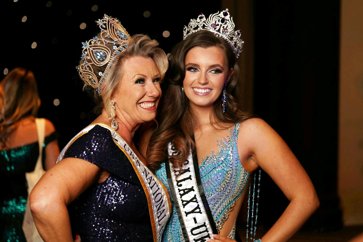 Chloe-Rose Adkin has followed in her mother Helen's footsteps after they were both crowned winners of national beauty pageants 12 months apart. (Chloe-Rose Adkin/SWNS)