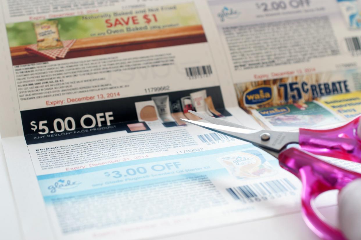 Cutting coupons out printed from home