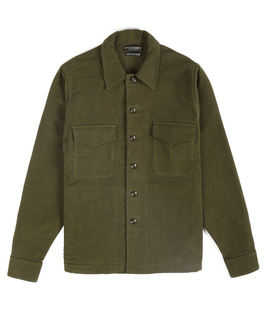 Welcome Stranger Military Shirt in Army Moleskin