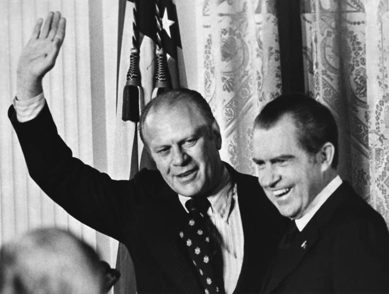 On December 6, 1973, Gerald Ford was confirmed as vice president under Richard Nixon, replacing Spiro Agnew, who had resigned in the face of income tax-evasion charges. UPI File Photo