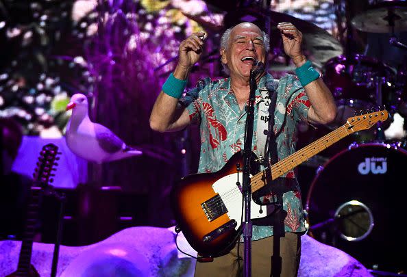 Wantagh, N.Y.: Jimmy Buffett and his Coral Reefer Band performs at Northwell Health at Jones Beach Theatre on August 10, 2021. (Photo by Thomas A. Ferrara/Newsday RM via Getty Images)
