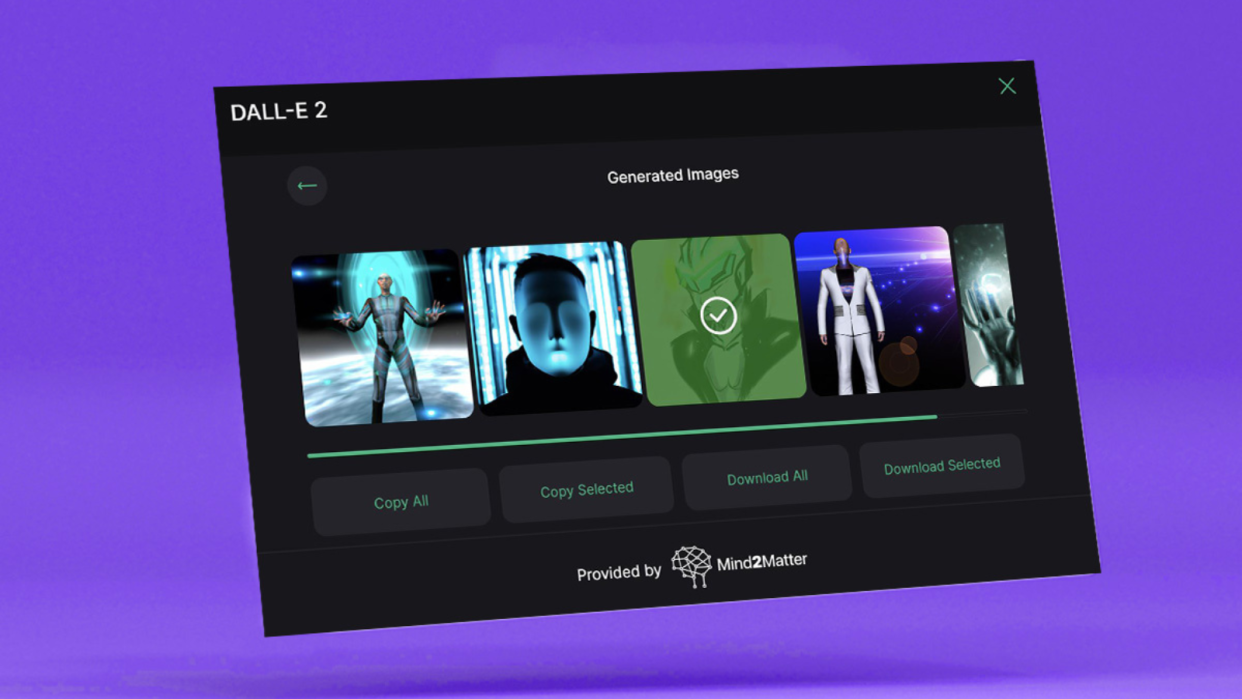 dall-e plugin on screen with purple background