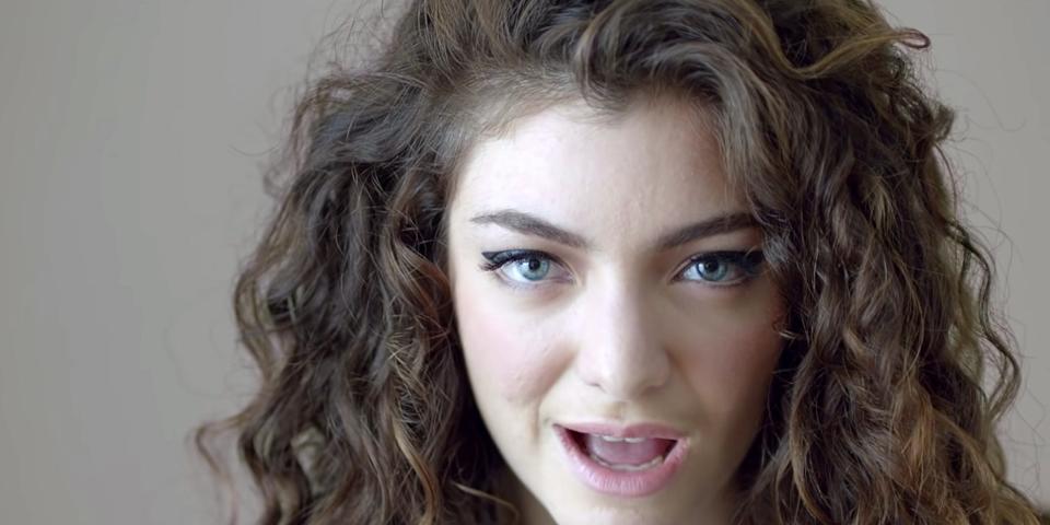 Lorde singing into the camera