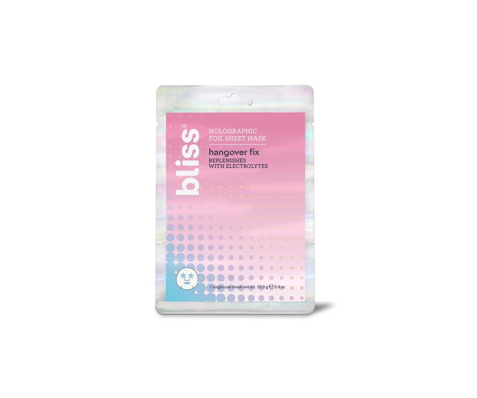 Best Anti-Aging Sheet Mask for Traveling: Bliss Hangover Fix Holographic Foil Sheet Mask