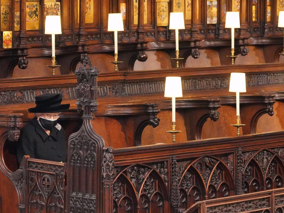 Queen Elizabeth II at Prince Philip's funeral