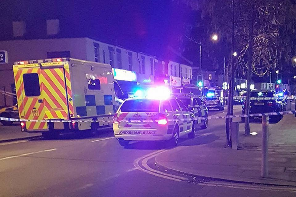 Police at the scene in Ilford last night (@twiterboy12/PA)