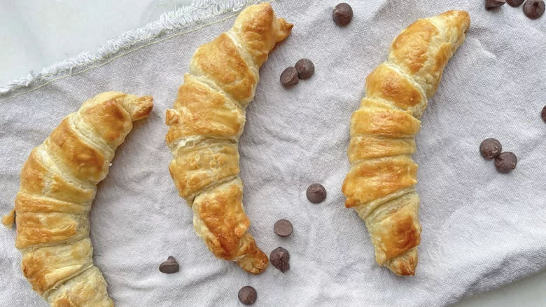 Croissants with chocolate chips