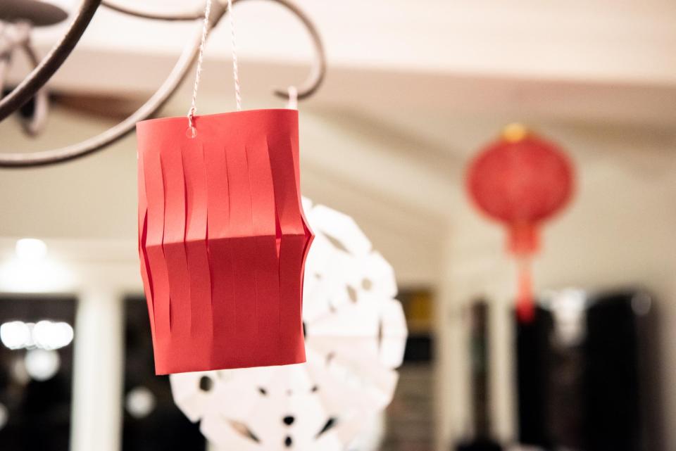 Paper lanterns hang in the Robinsons' Plumstead home on Thursday, January 19, 2023, in preparation for the Lunar New Year.