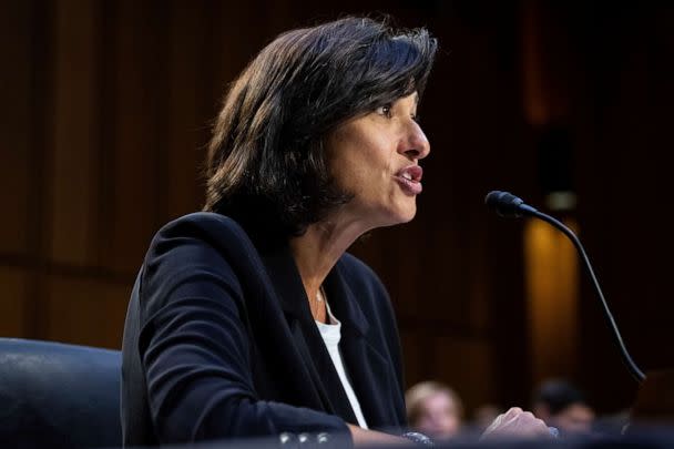 PHOTO: Dr. Rochelle Walensky, Director of the CDC, testifies during a Senate Health, Education, Labor and Pension Committee Hearing on the Federal response to monkeypox, at the Capitol, in Washington, D.C., Sept. 14, 2022. (Graeme Sloan/Sipa USA via AP)