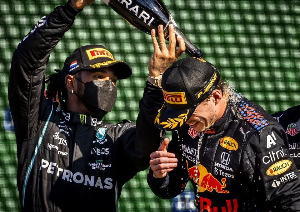 Lewis Hamilton and Max Verstappen